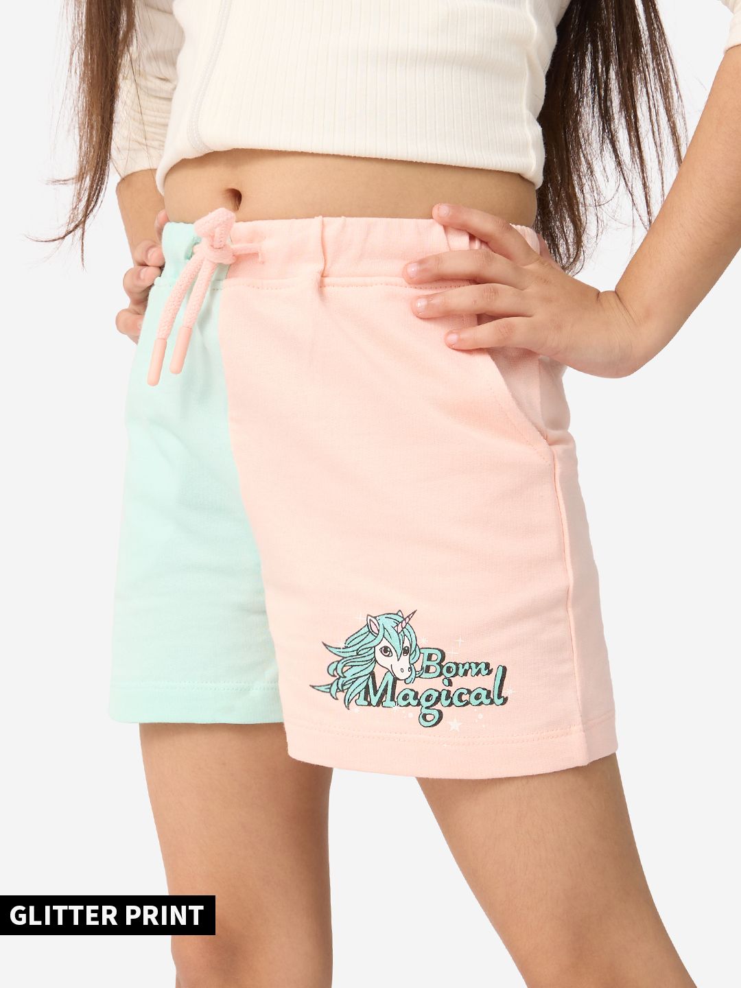 TSS Originals: Born Magical Girls Cotton Shorts (2-8 Yrs) Online
