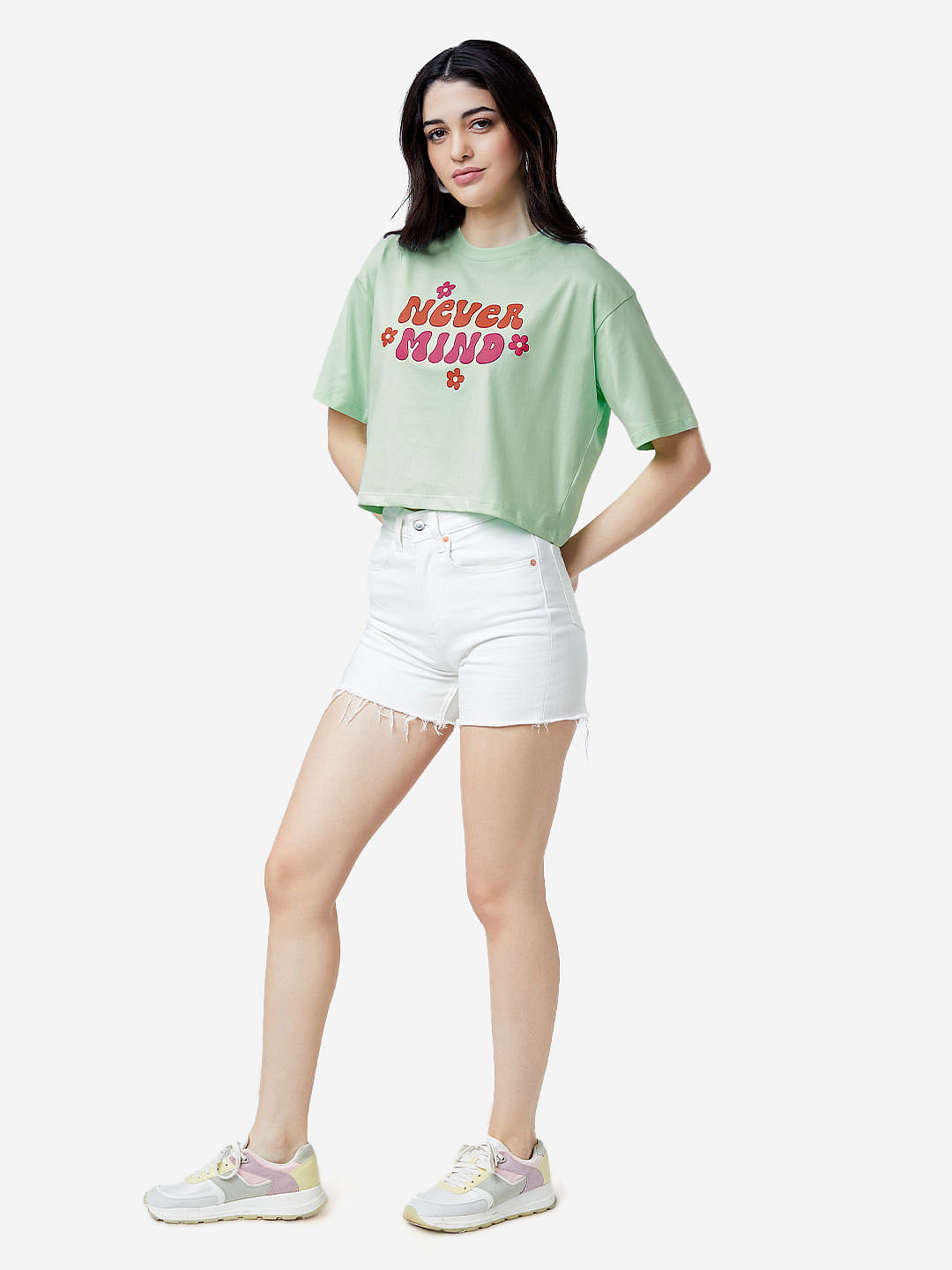 Buy Tss Originals Never Mind Women Oversized Cropped T Shirts Online