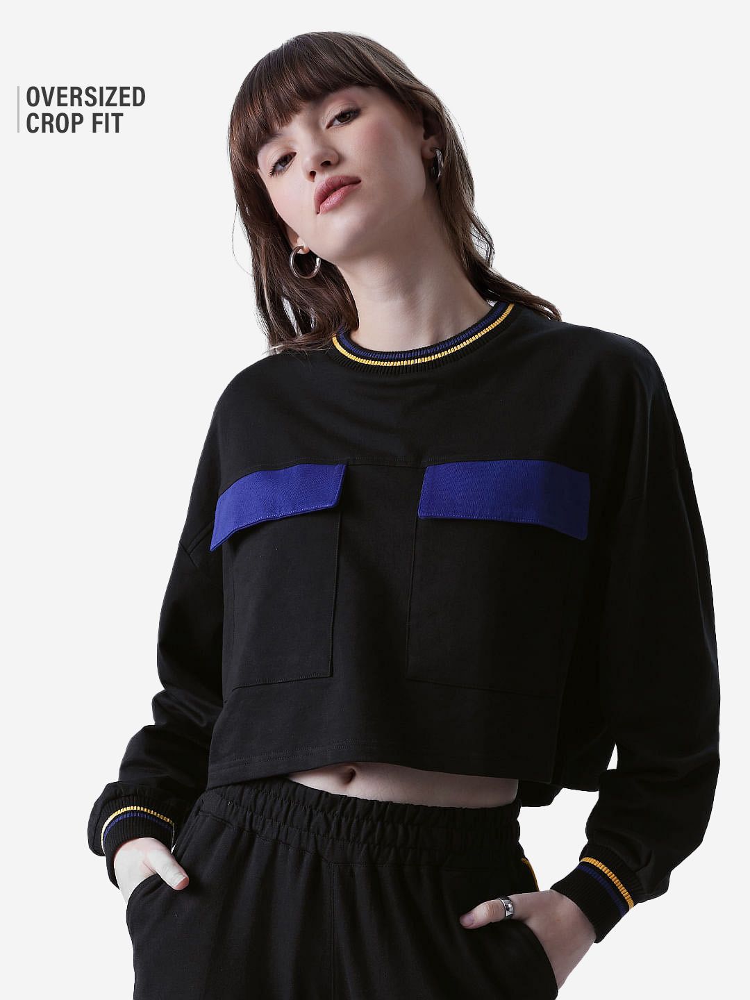 Street Solids: Galaxy Women Oversized Cropped T-Shirts