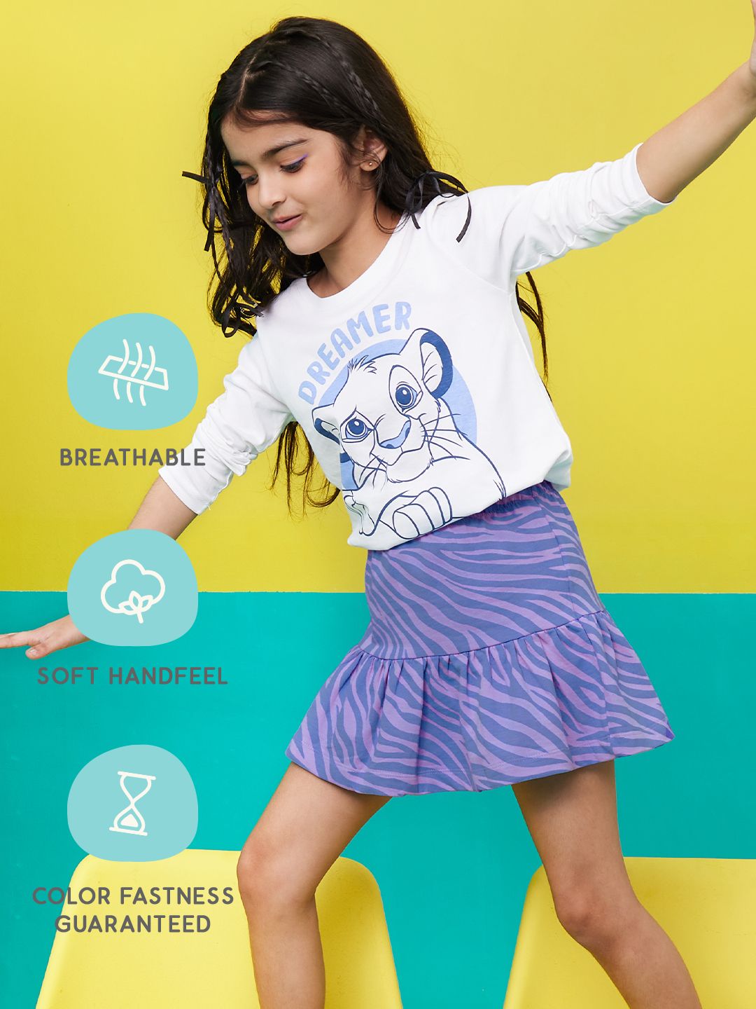 The Lion King: Dreamer Girls Cotton Tiered Skirts (2-8 Yrs) Online