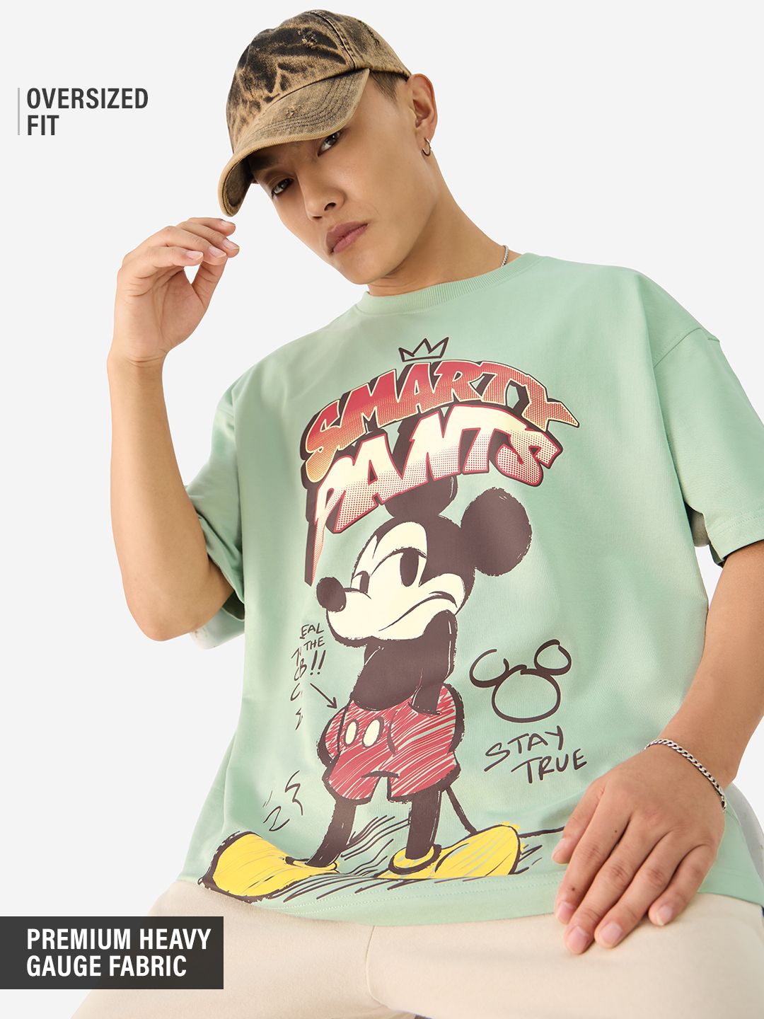 Buy Mickey Mouse Smarty Pants Oversized T Shirts Online