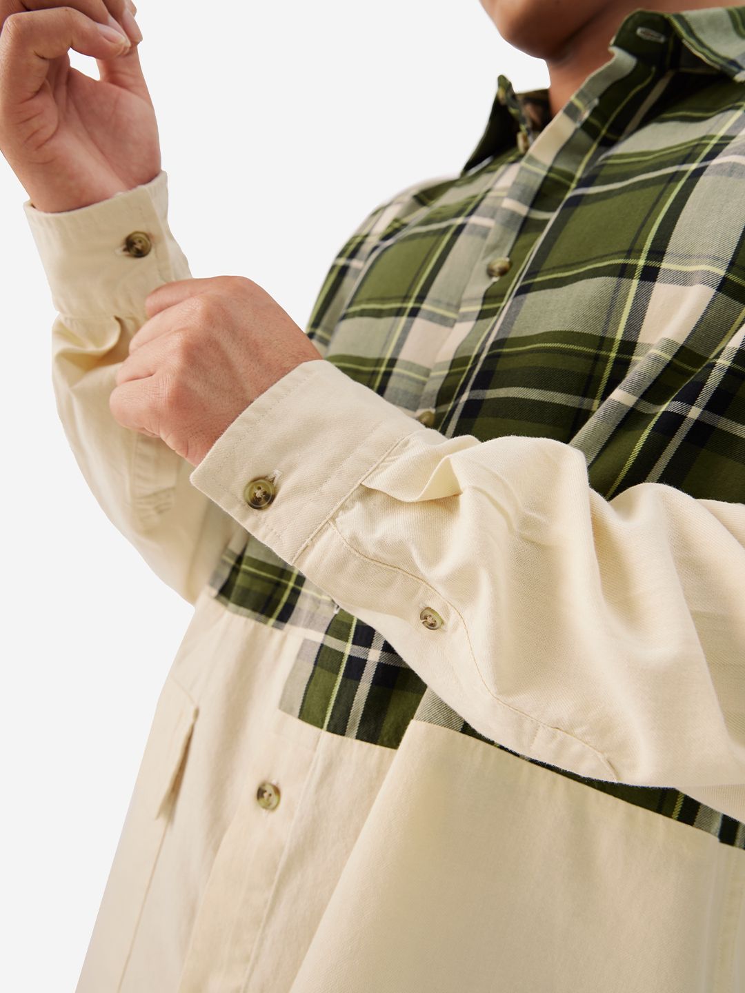 Buy Plaid: Green, Cream Men Relaxed Shirts
