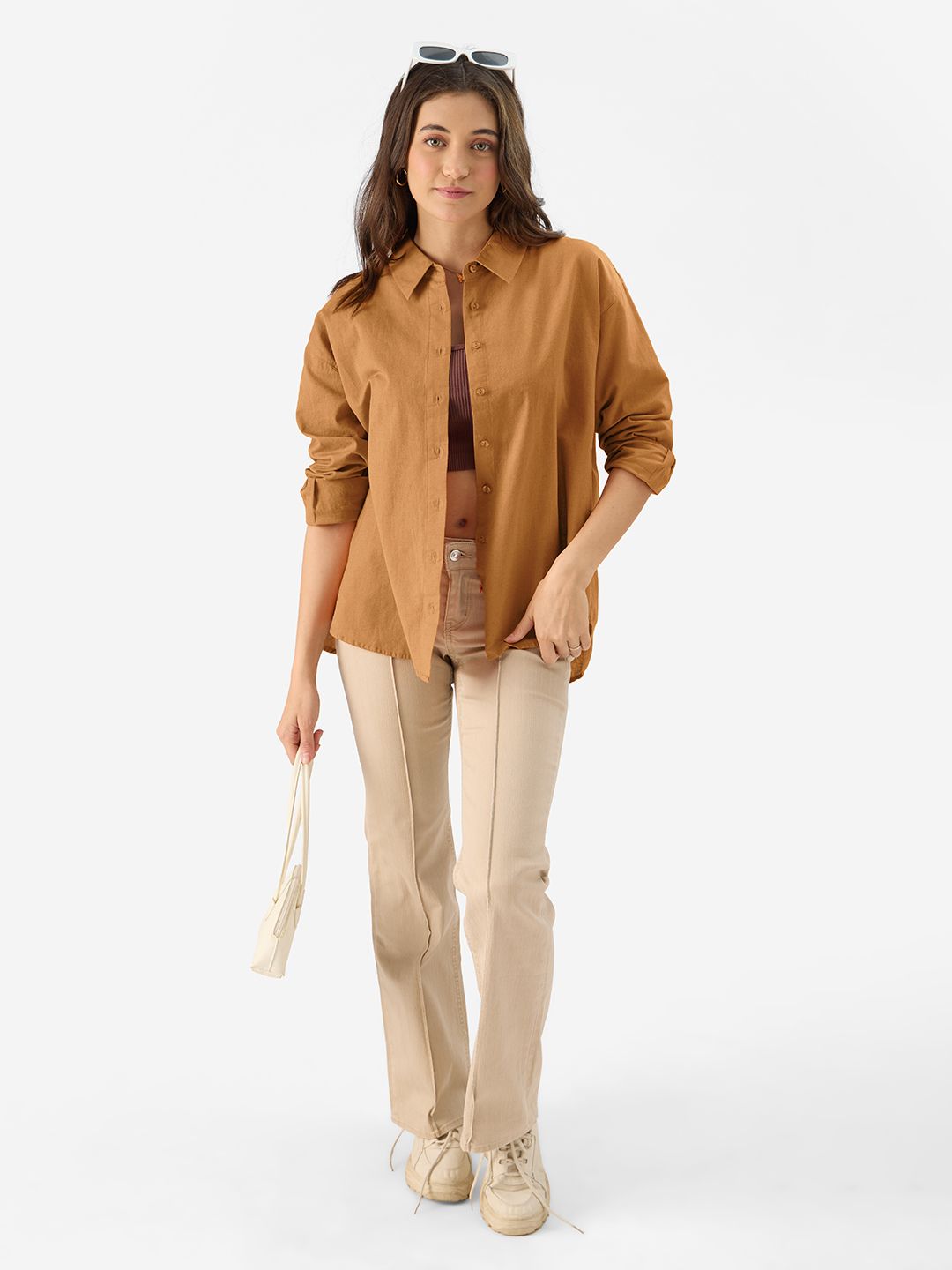 Earthy Rust Buy Cotton Linen: Earthy Rust Women Boyfriend Shirts online at The ...