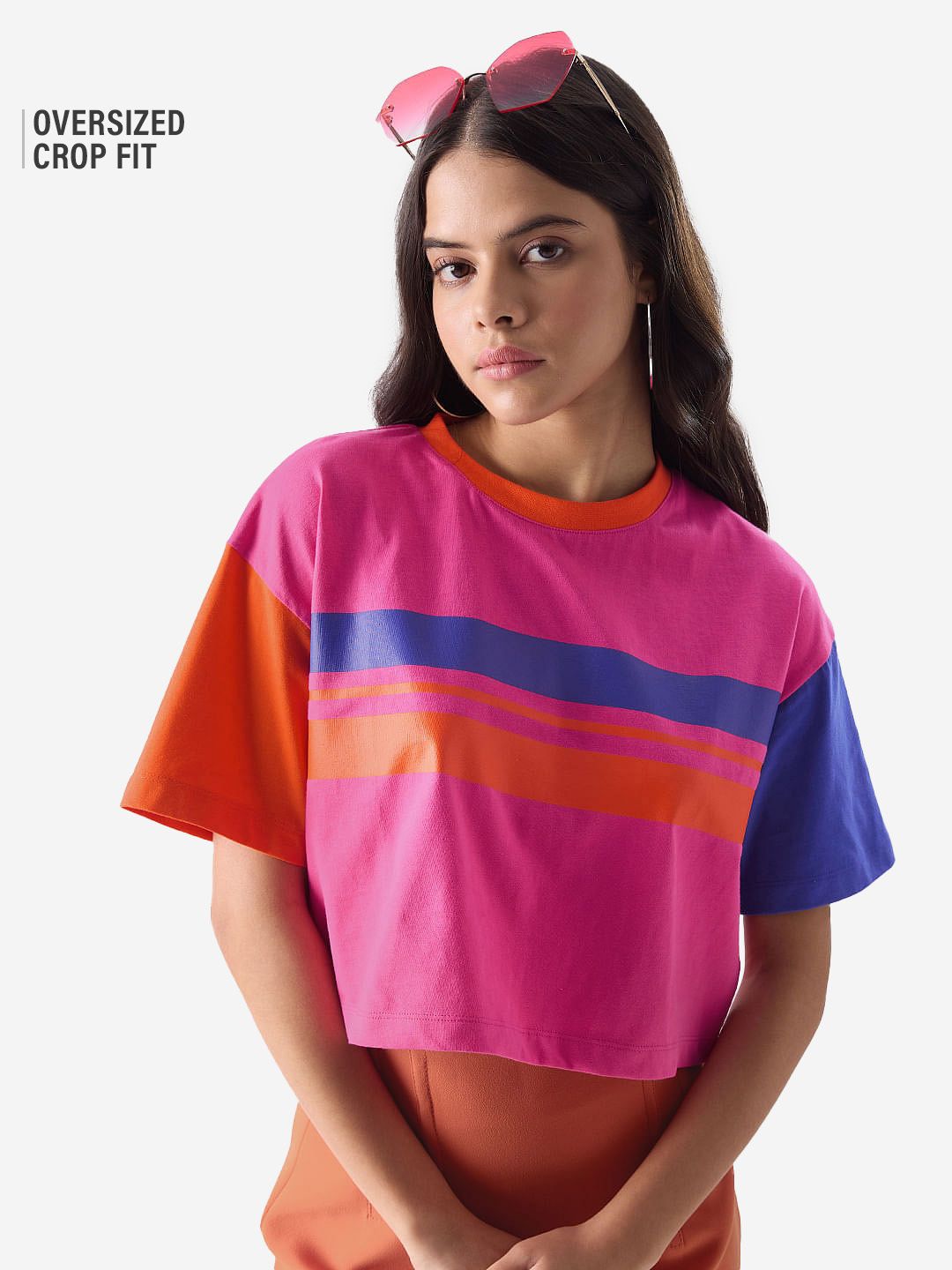 TSS Originals: Arcade Pink Women Oversized Cropped T-Shirts