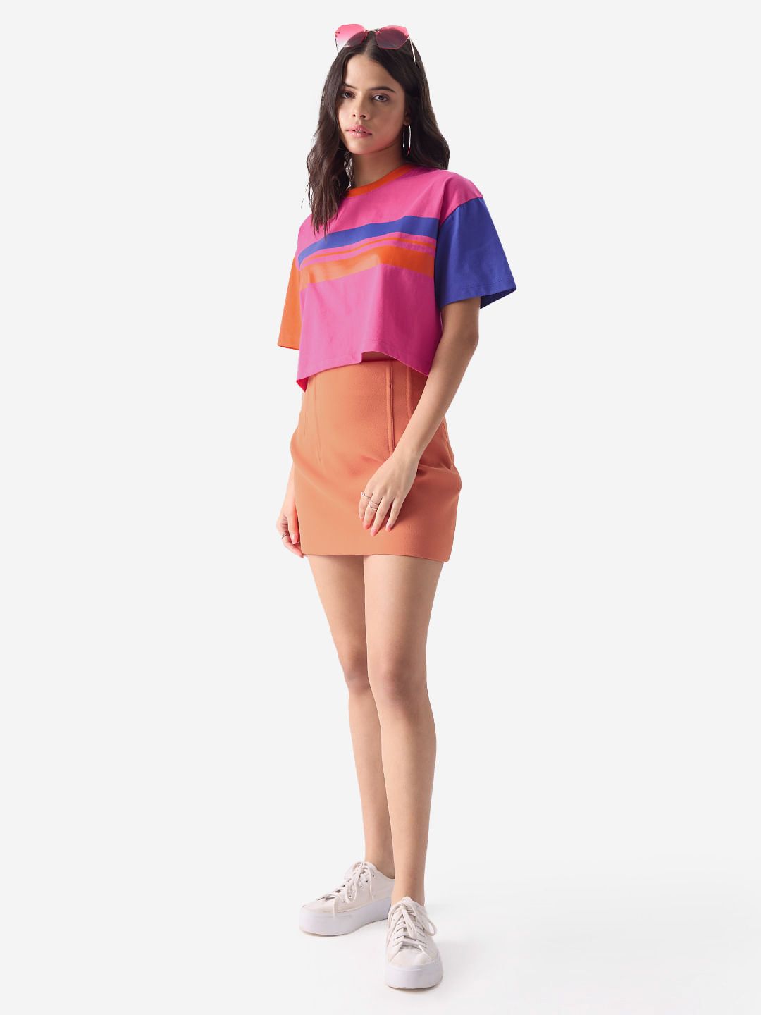 TSS Originals: Arcade Pink Women Oversized Cropped T-Shirts online