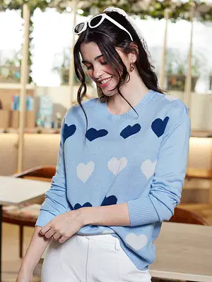 Buy Knitted Sweater Hearts Women Knitted Sweaters online at The Souled Store