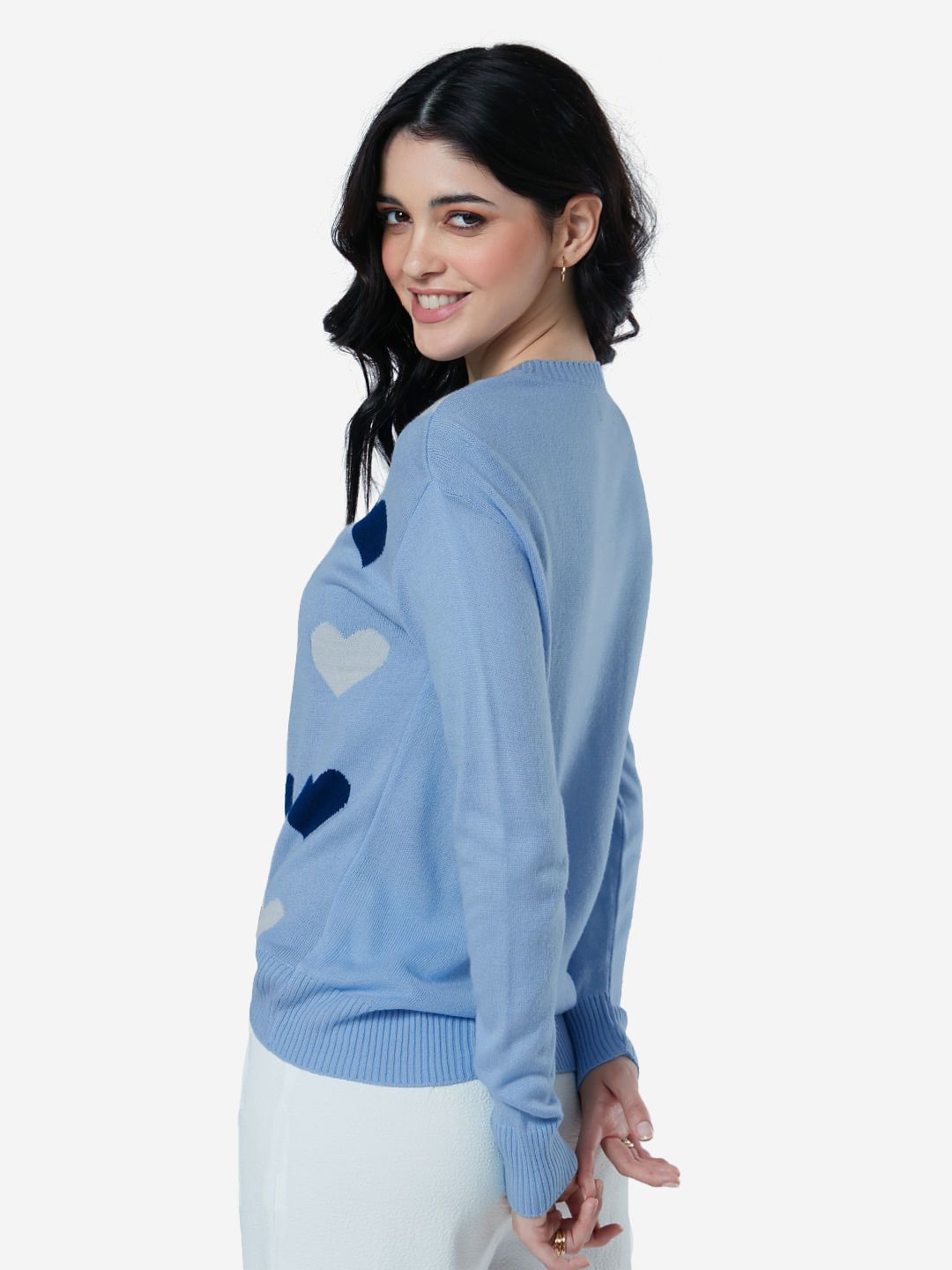 Buy Knitted Sweater: Hearts Women Knitted Sweaters