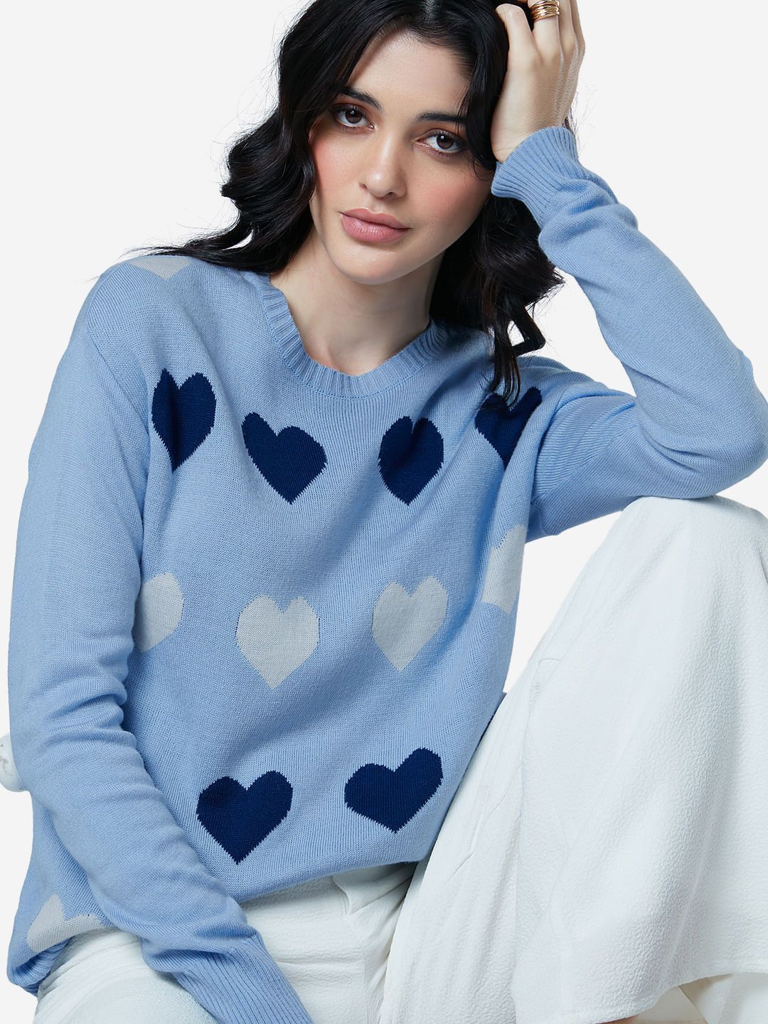 Knitted Sweater: Hearts Women Knitted Sweaters online