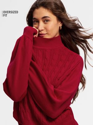 Buy Solids: Poppy Red Women Oversized Sweaters online at The