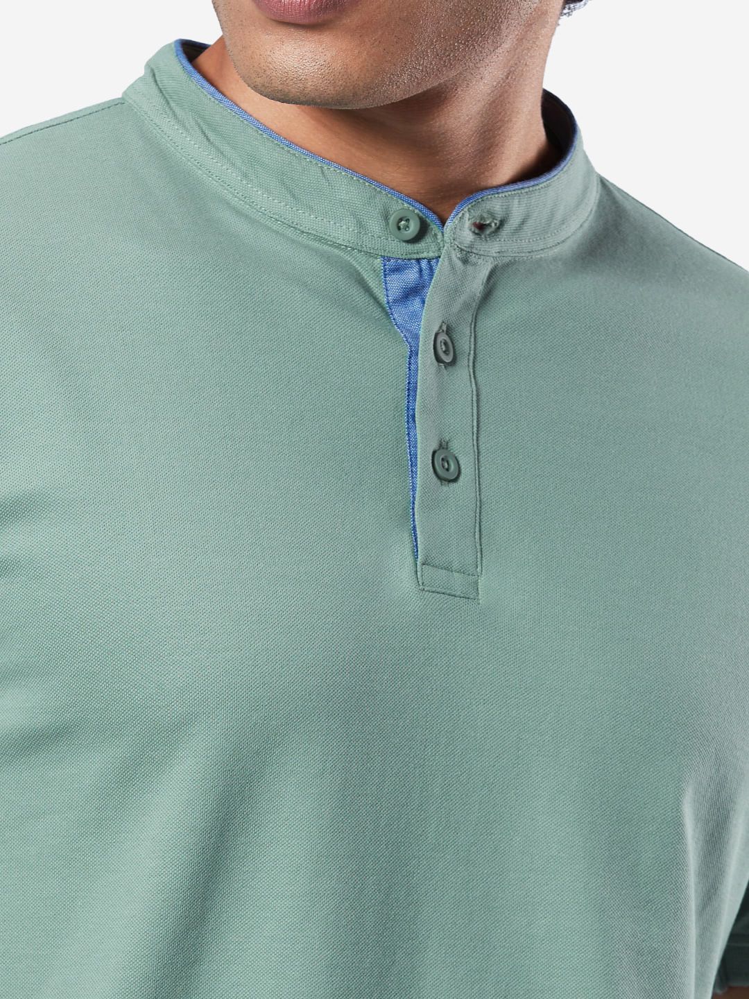 Solids Mandarin Polo: Sage Green (New) Mandarin Polos online