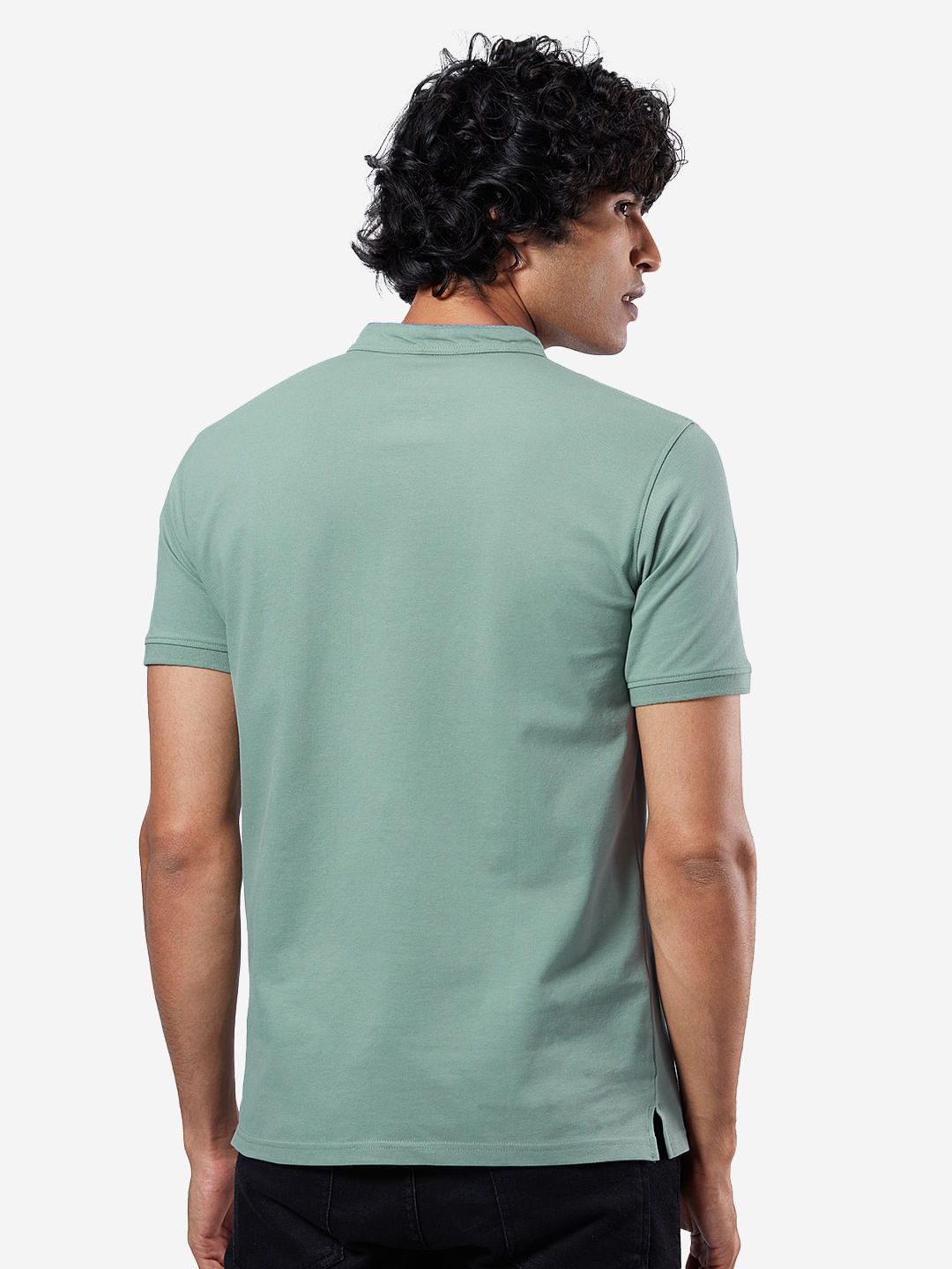 Buy Solids Mandarin Polo: Sage Green (New) Mandarin Polos