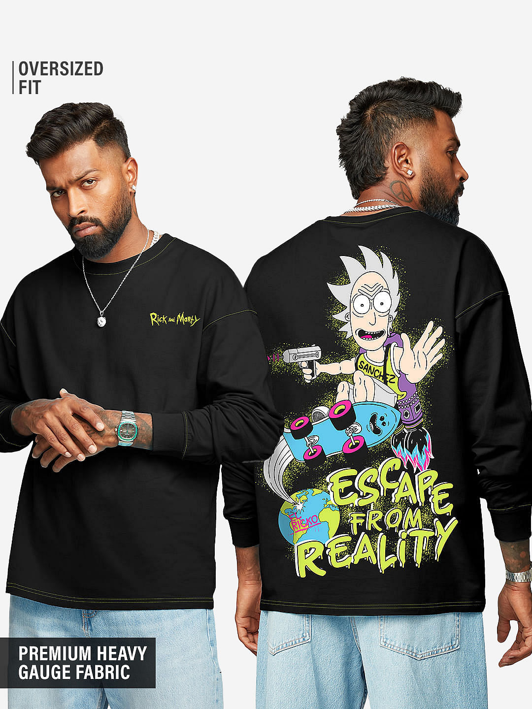 Buy Rick And Morty: Escape Oversized Full Sleeve T-Shirts Online