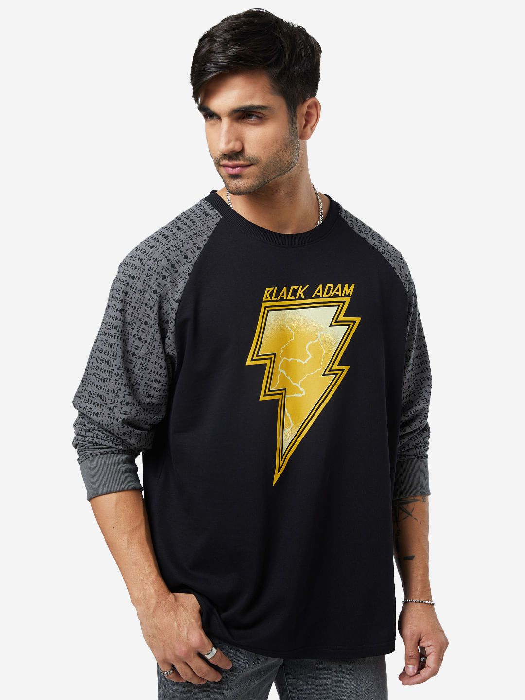 Black Adam: Logo (Raglan) Oversized Full Sleeve T-Shirts online