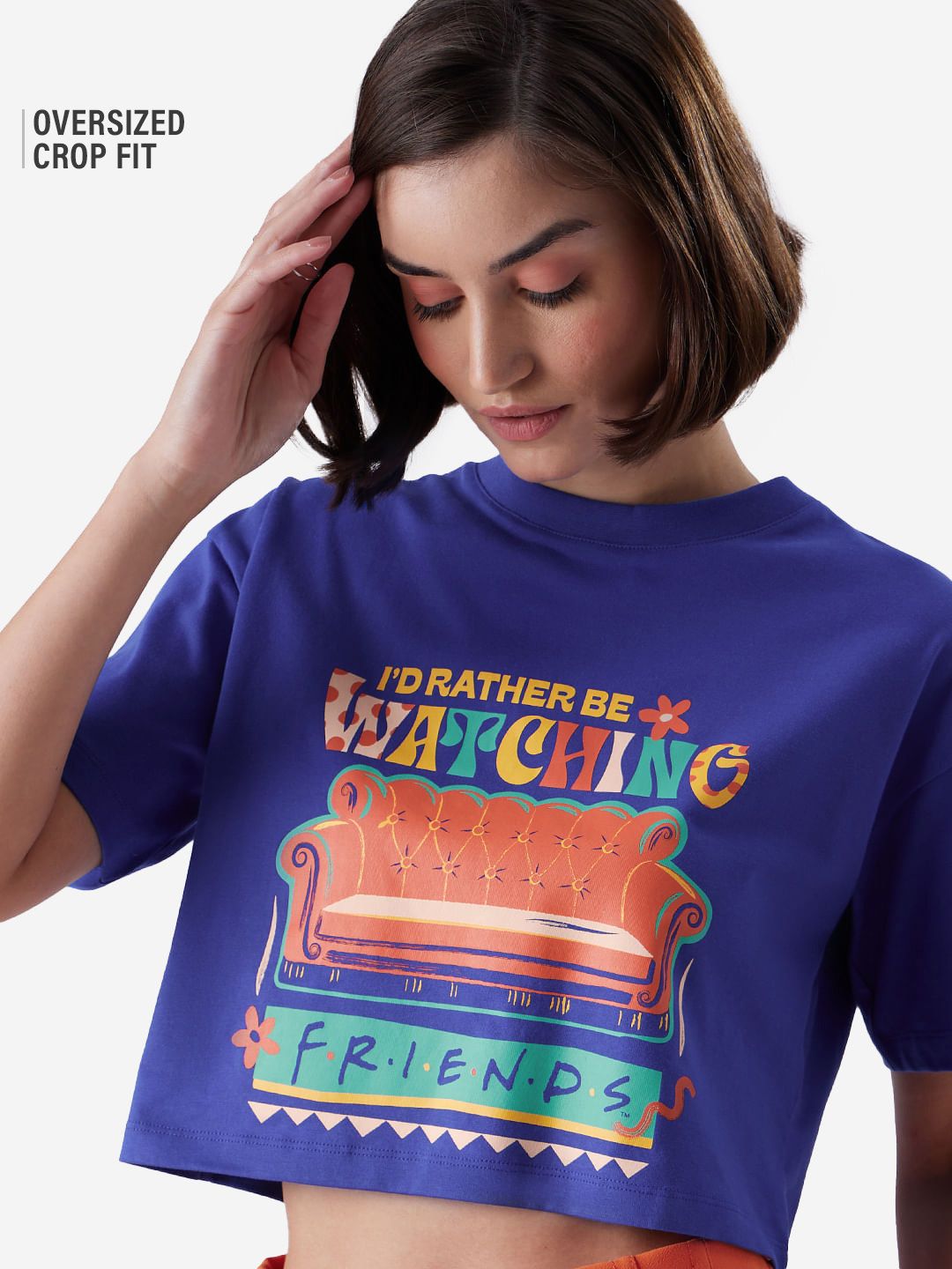 FRIENDS: I'd Rather Be Watching Friends Women Oversized T-Shirts