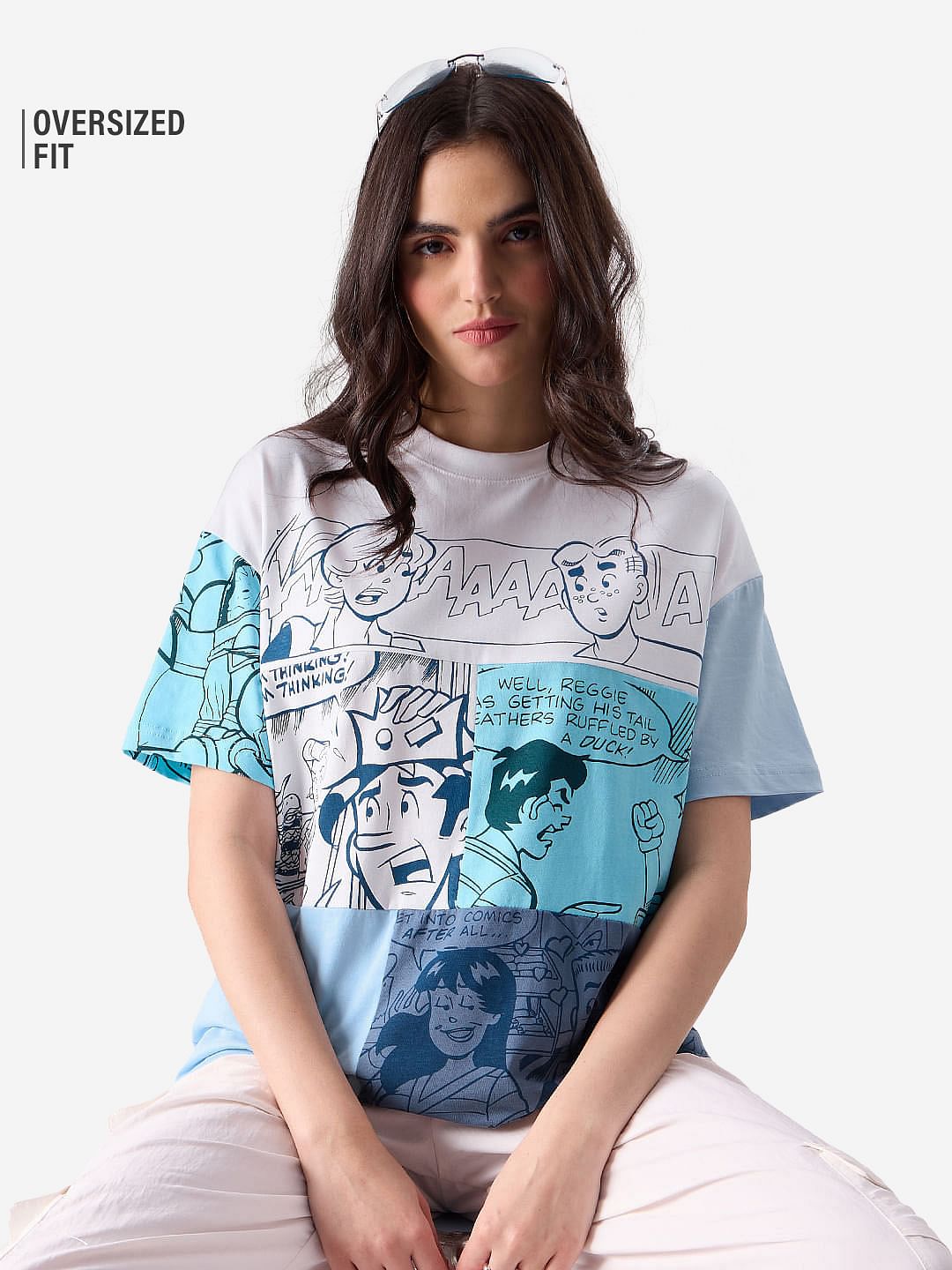 Buy Archie Panels Colourblock Women Oversized T Shirts Online At The