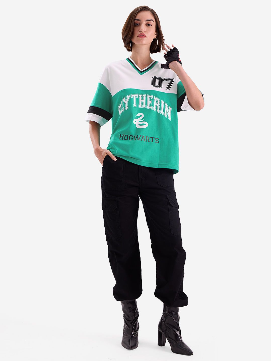 Harry Potter: House Slytherin Women Oversized T-Shirts price