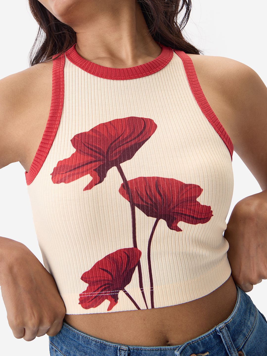 L'Appartement Botanical Tank Top ボルドー Floral Toile Perfect Tank