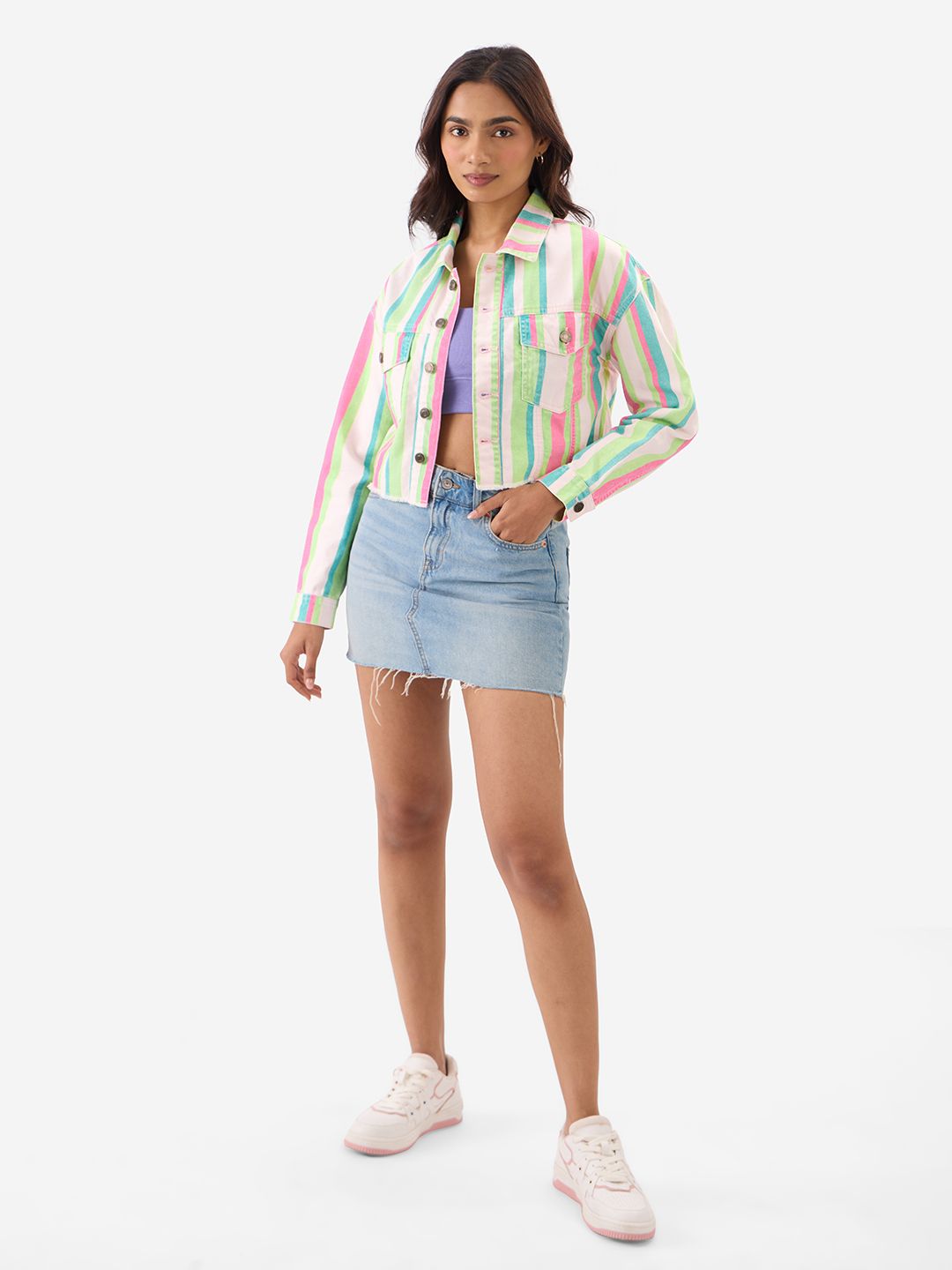 TSS Originals: Blossom Stripes Women Denim Jackets price