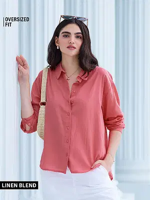 Buy Cotton Linen Coral Women Boyfriend Shirts online at The Souled Store