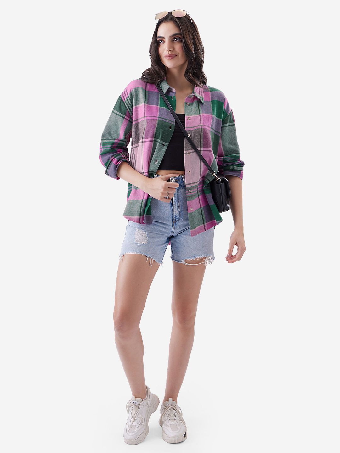 Plaid Shirt: Forest Plum Women Boyfriend Shirts online