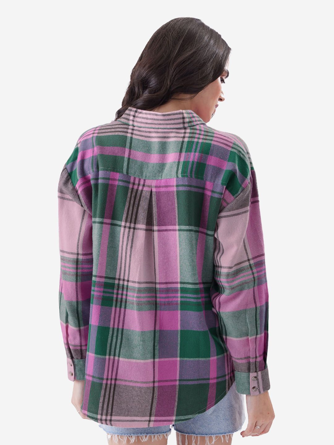 Plaid Shirt: Forest Plum Women Boyfriend Shirts price
