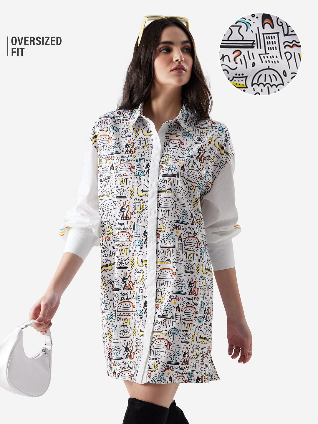 Buy F.R.I.E.N.D.S Doodle Women Oversized Shirt Dresses online at The Souled Store