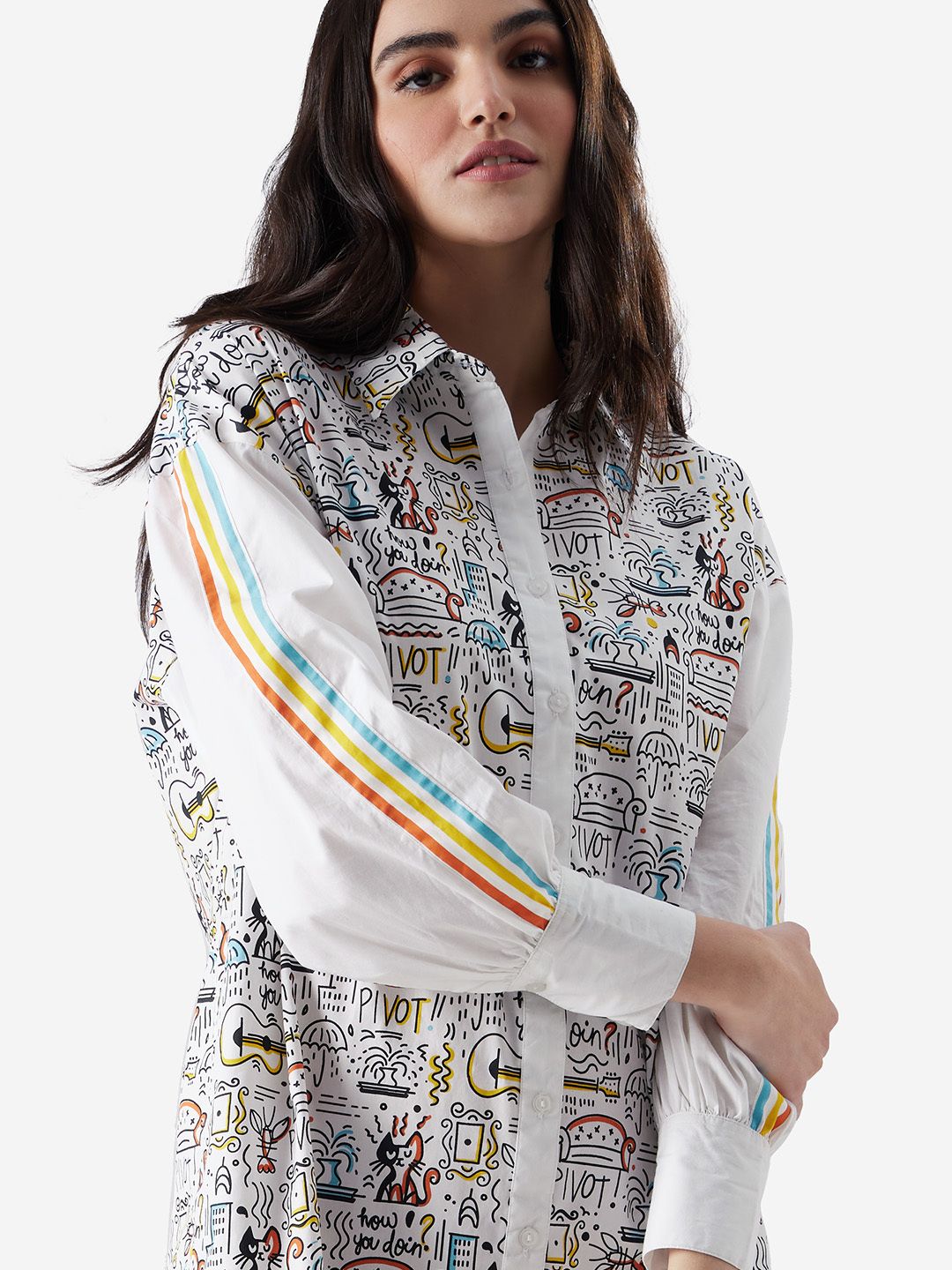 Buy F.R.I.E.N.D.S: Doodle Women Oversized Shirt Dresses