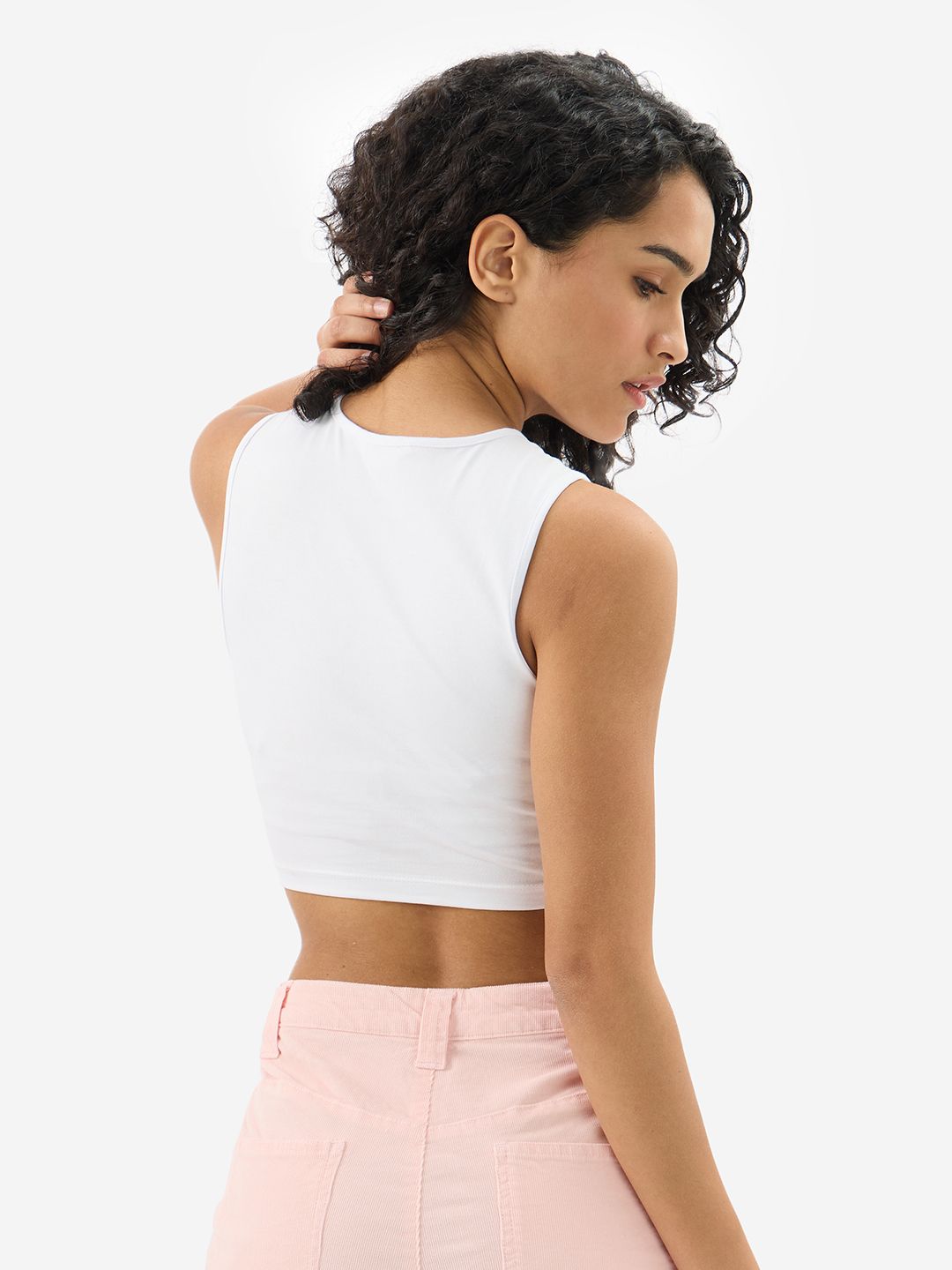 Buy Essential Solids: Serene White Women Cropped Tops