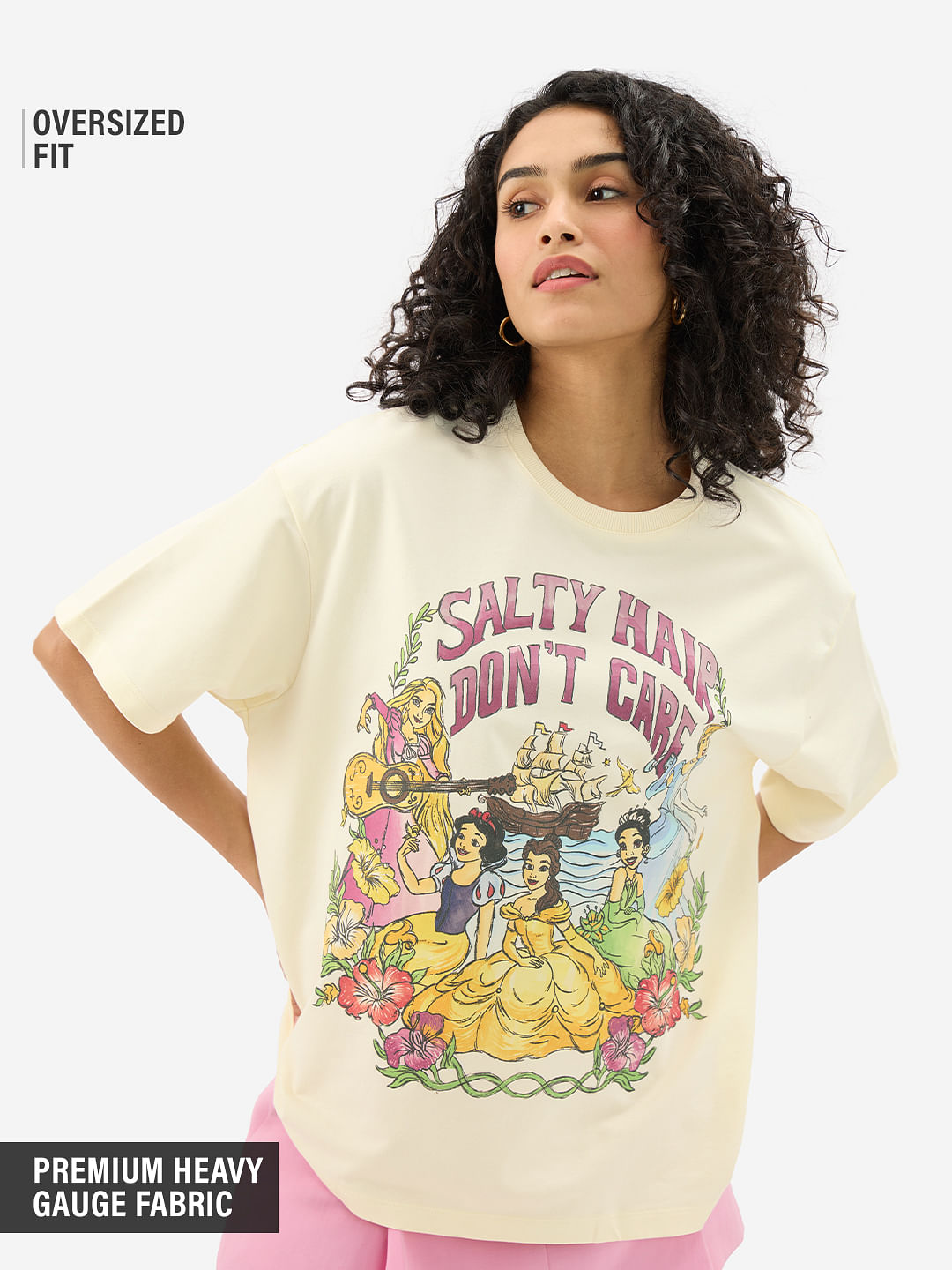 Buy Disney: Salty Hair Don't Care Women Oversized T-Shirts online at ...