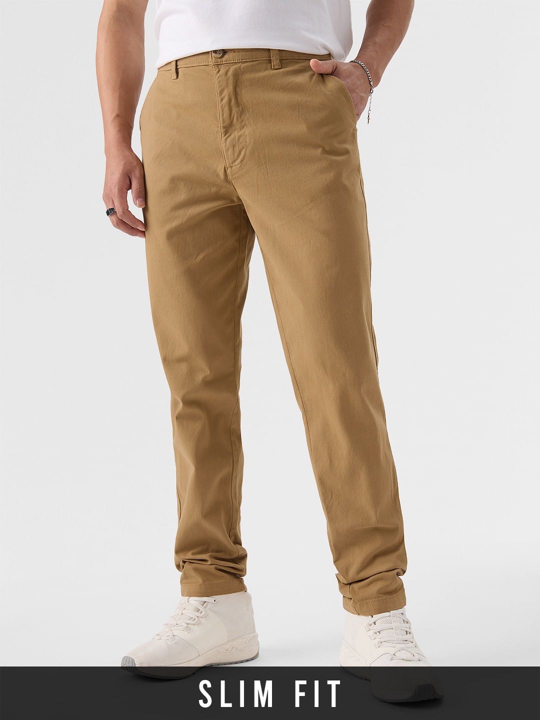 Buy Solids: Beige Men Chino Pants Online