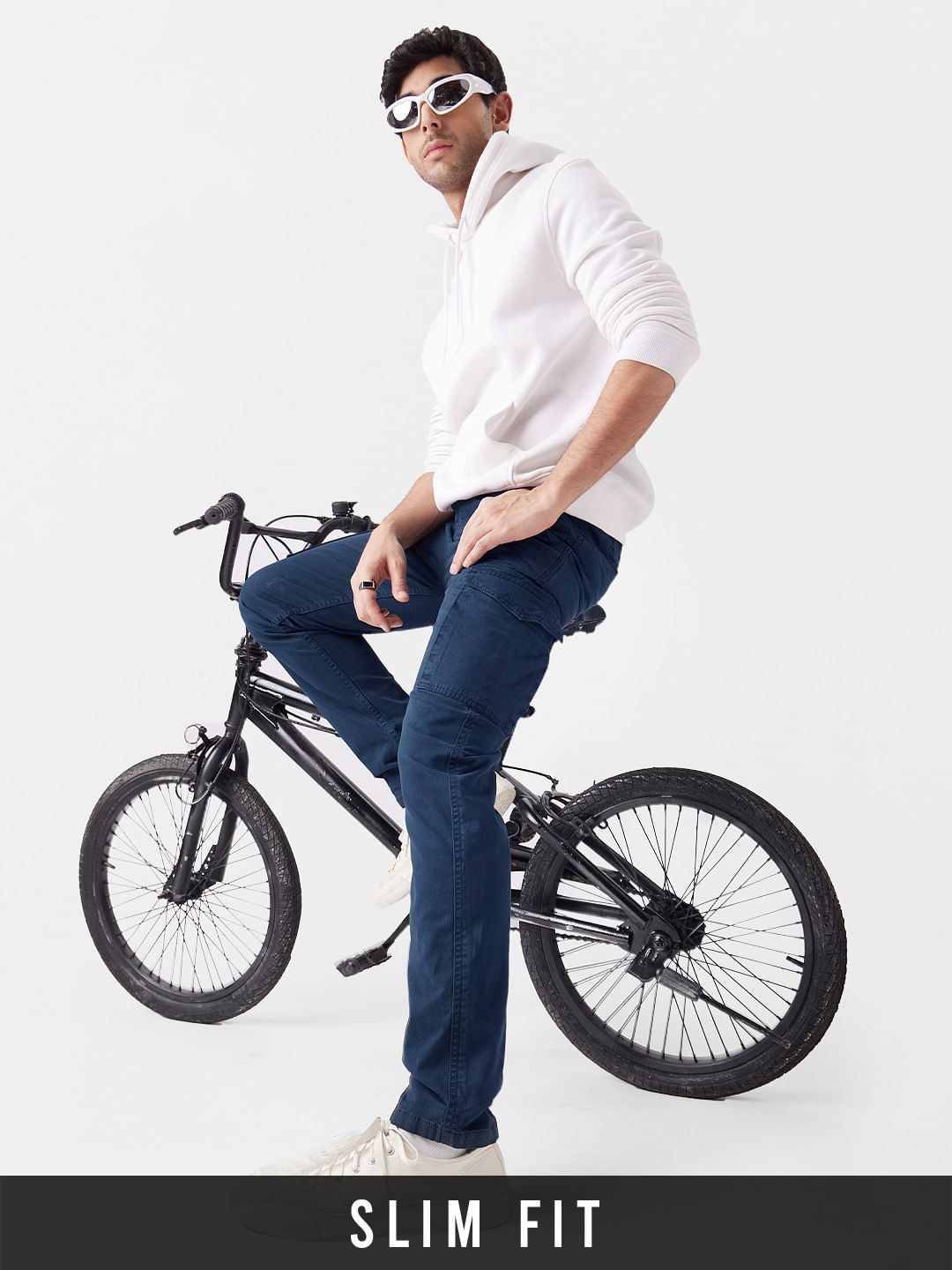 Overdyed Cargo: Navy Blue Men Cargo Pants