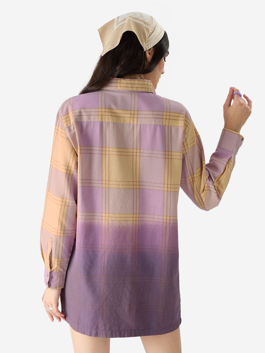 Buy TSS: Purple (Tie Dye) Women Oversized Shirt Dresses