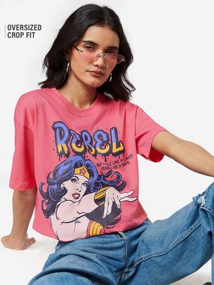 Buy Wonder Woman: Rebel Women Oversized Cropped T-Shirts online at
