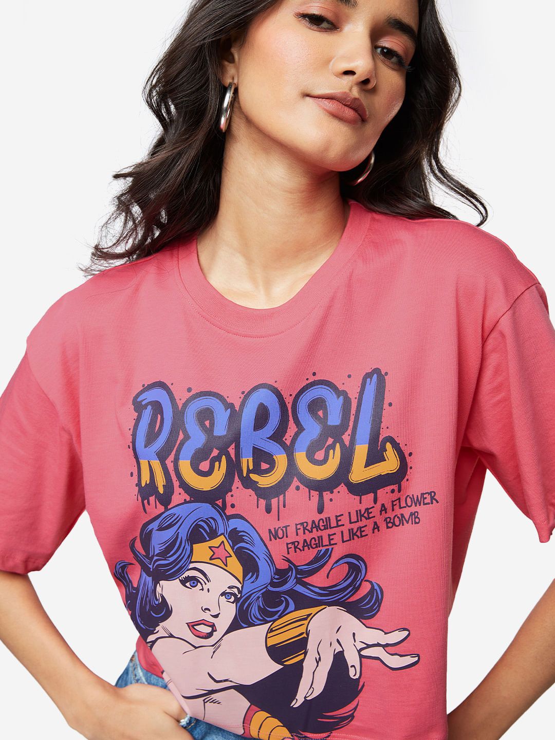 Wonder Woman: Rebel Women Oversized Cropped T-Shirts online