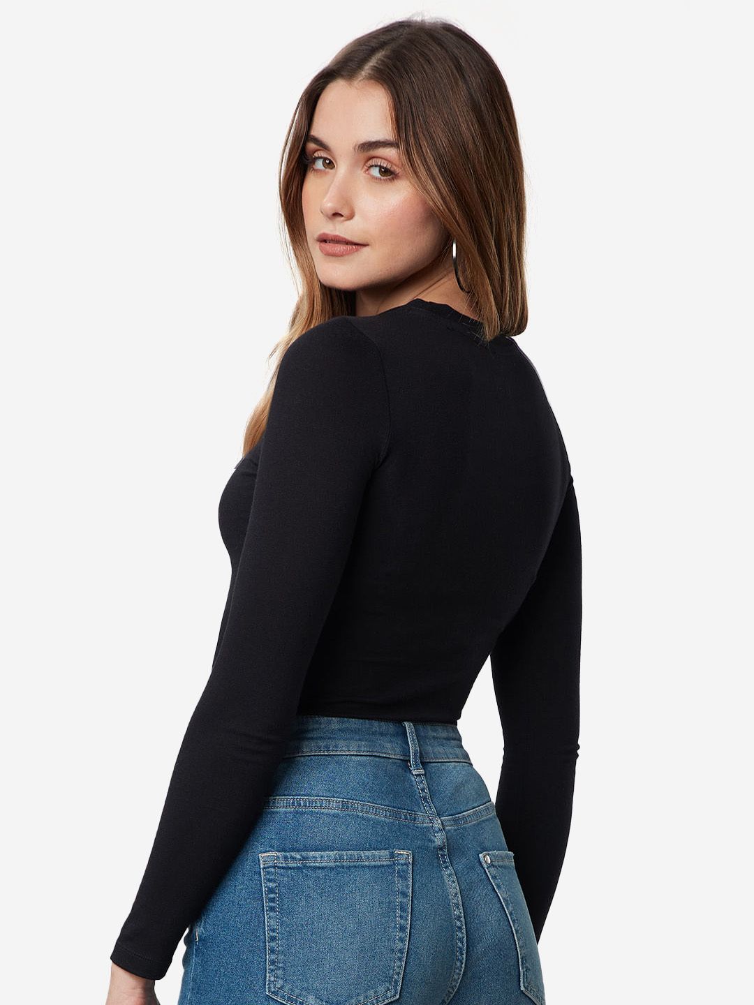 Buy Essential Solids: Black Women Full Sleeves Tops