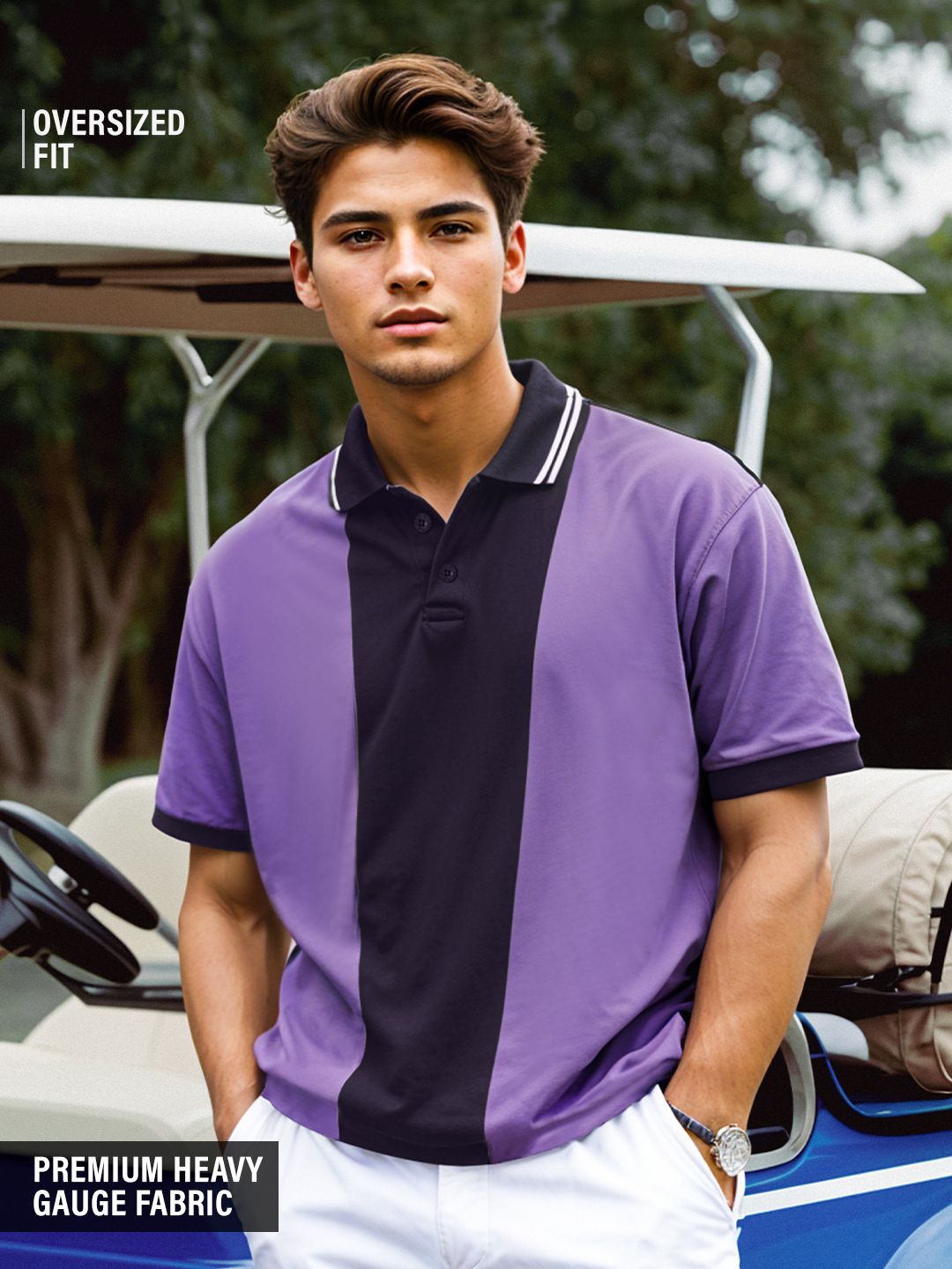 Buy Colorblock: Twilight Oversized Polos Online