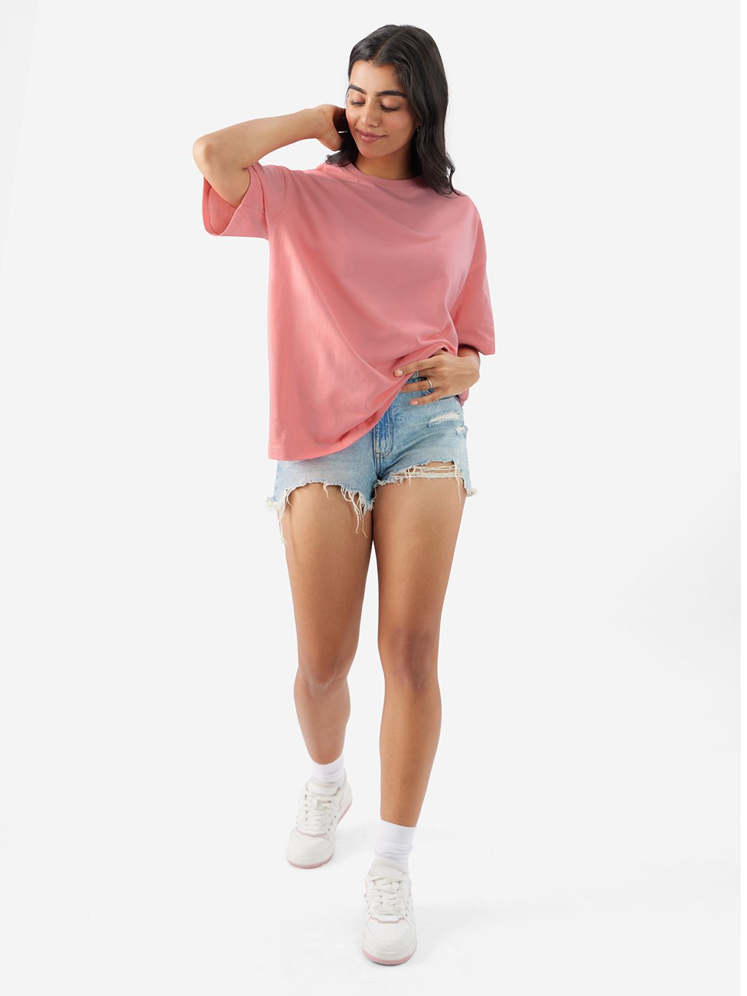 BEFALTU “Space Minimal” Oversized  pink T-Shirt for Women