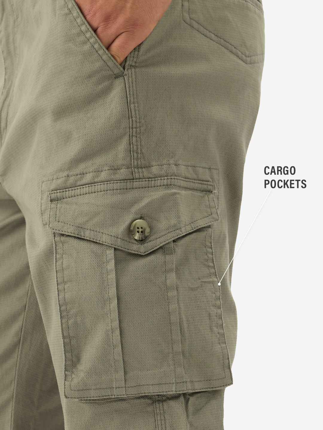 Solids: Mossy Green Men Cargo Pants online