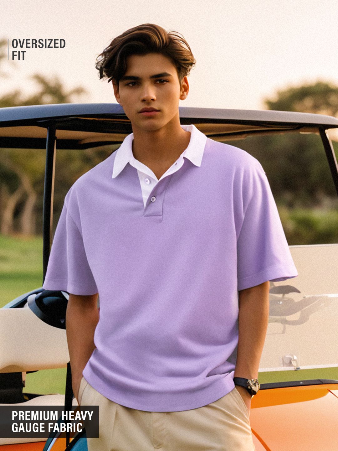 Solids: Lavender Oversized Polos