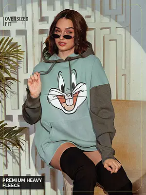 Buy Looney Tunes Bugs Bunny Face Women Oversized Hoodies online at The Souled Store