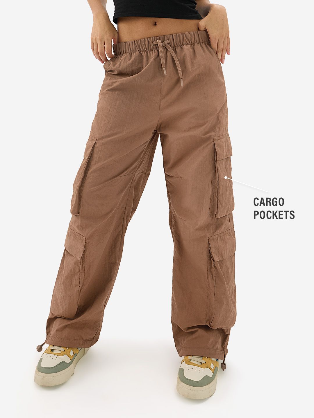 Buy Parachute Pants Brown Women Cargo Pants online at The Souled Store.