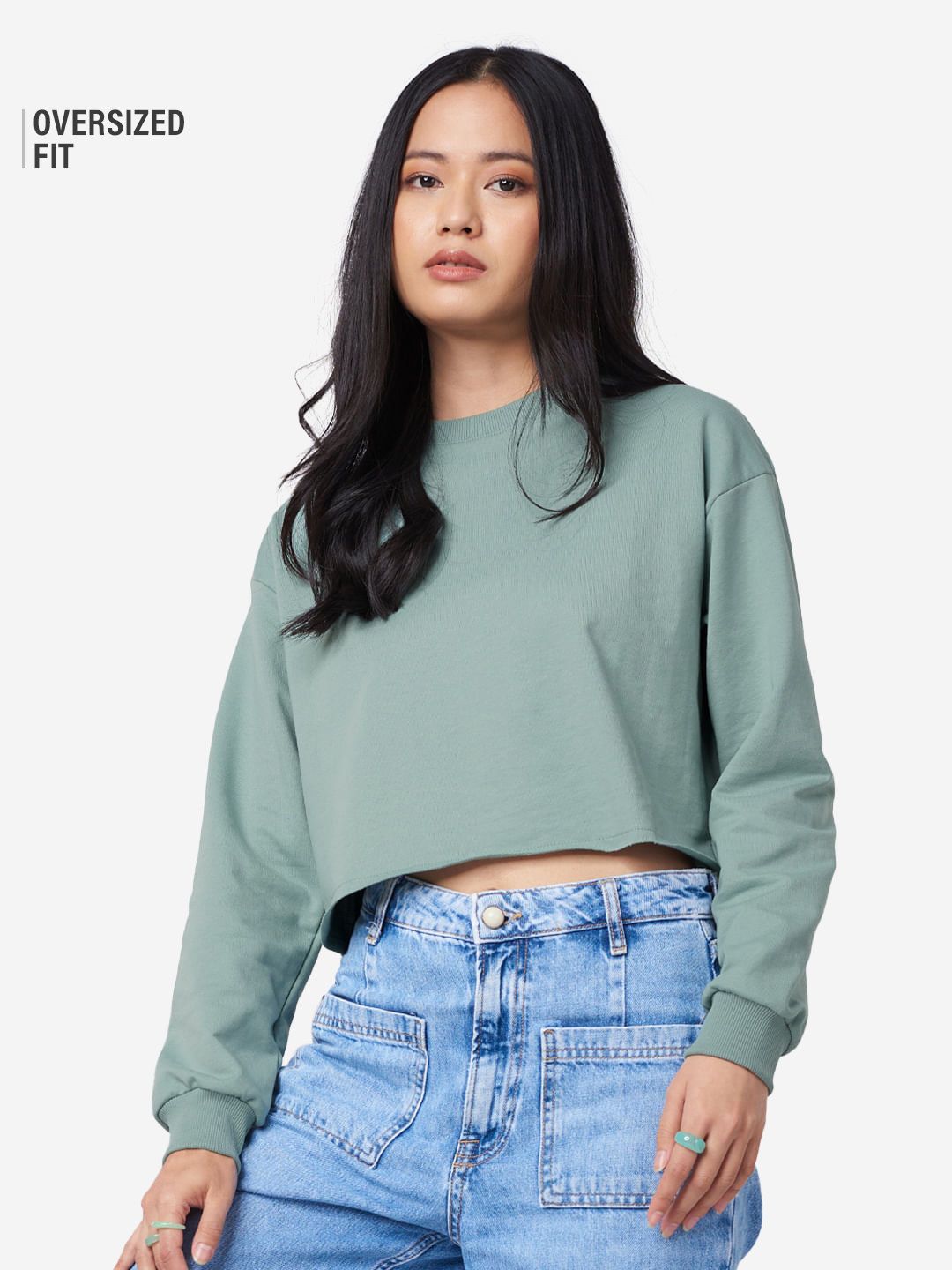 Solids: Sage Green Women Sweatshirts Online