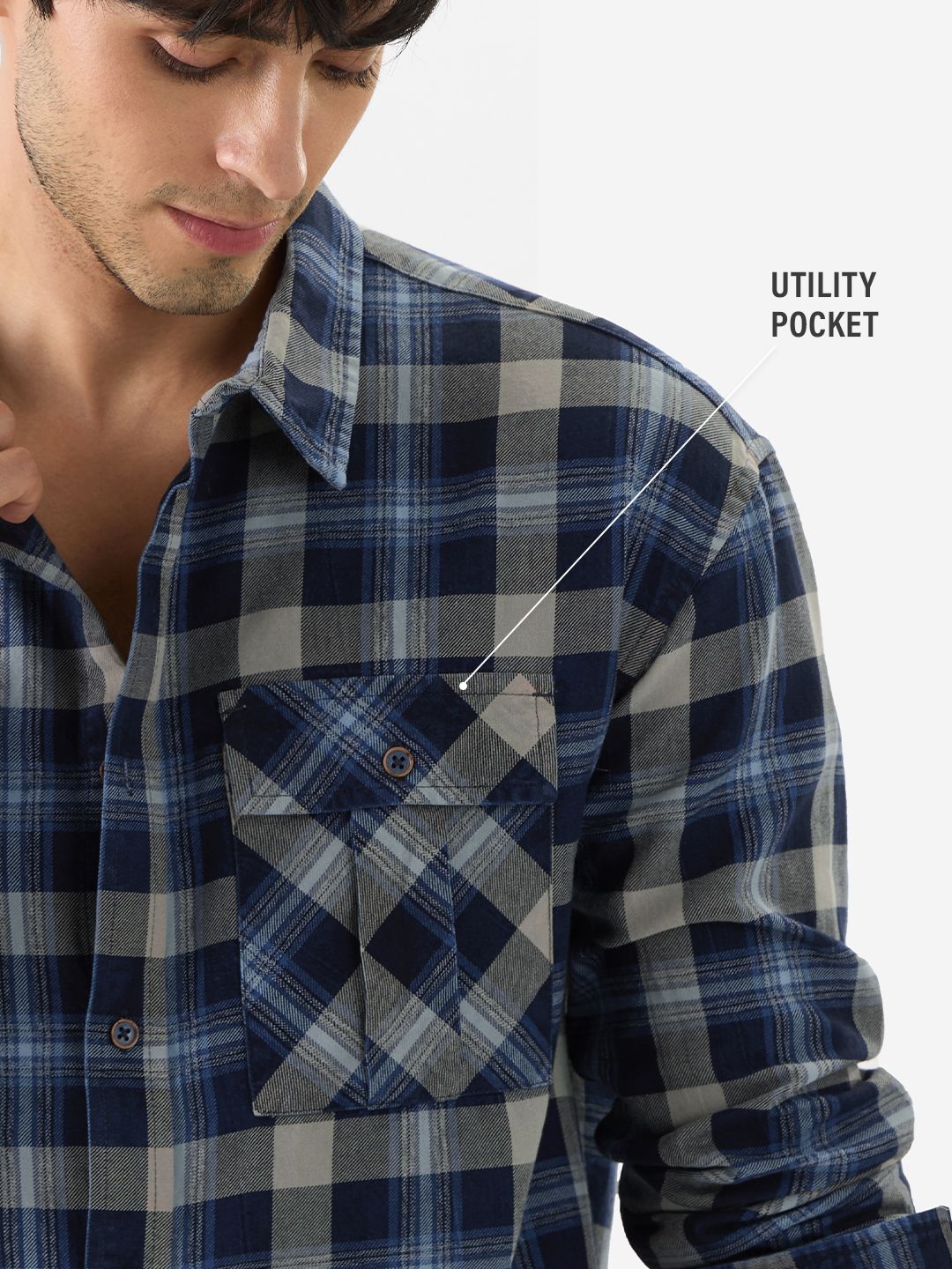 Plaid Shirt: Golden Horizon Men Utility Shirts price