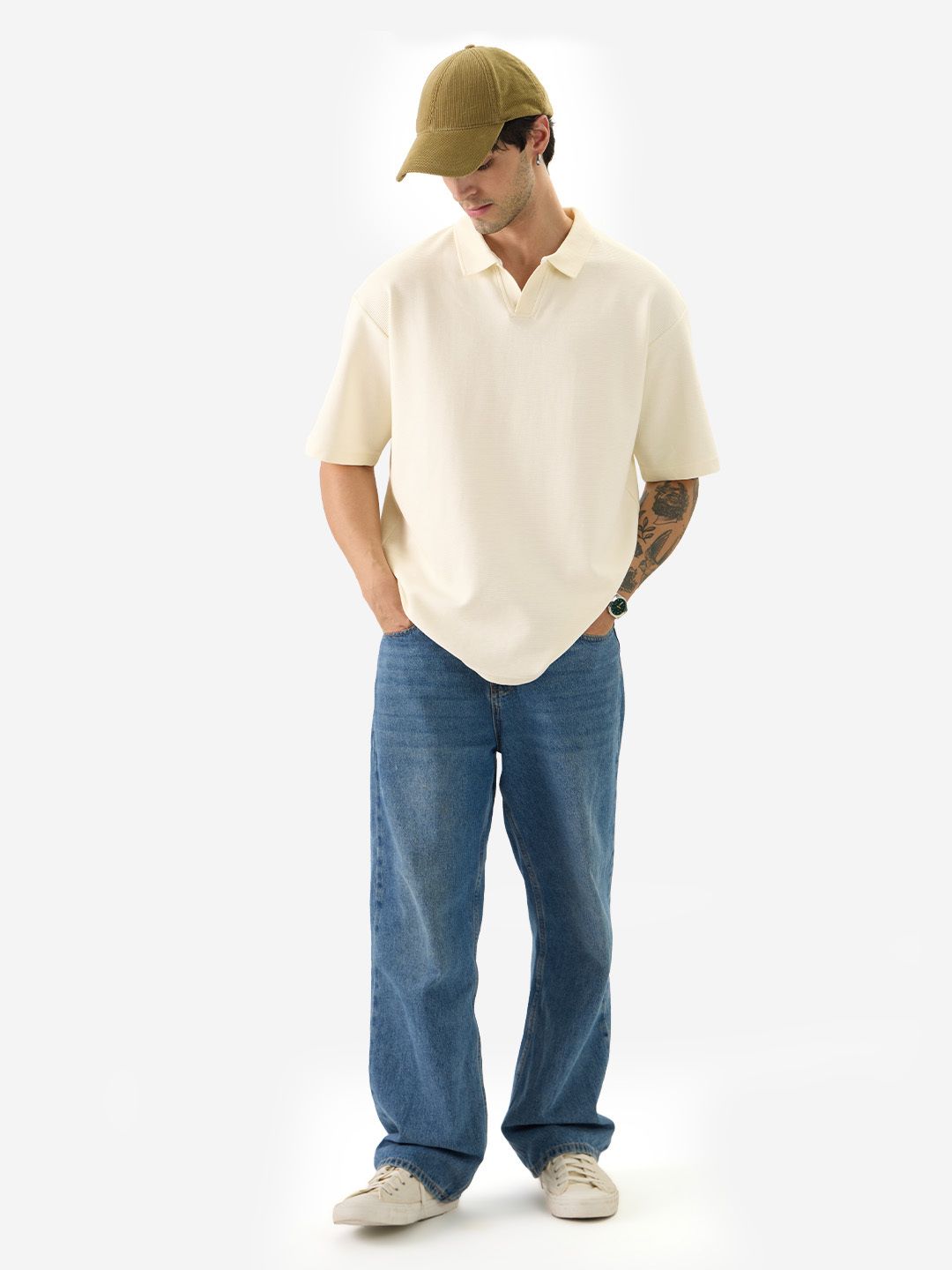 Buy Solids: Off-White Oversized Polos