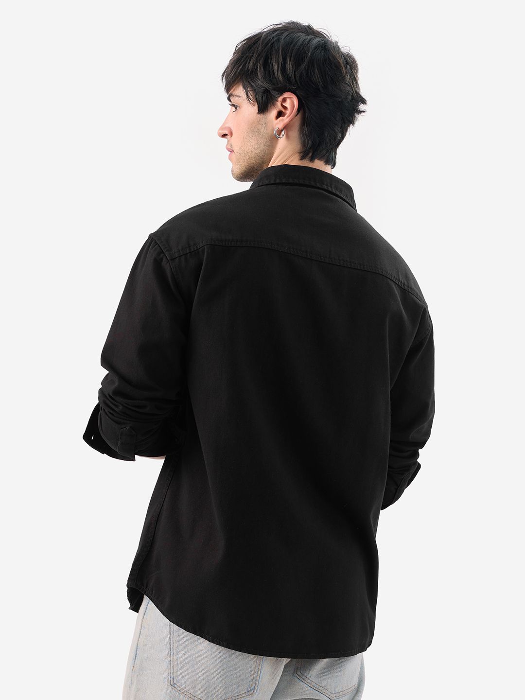 Buy Solids Mystic Black Men's Utility Shirts Online