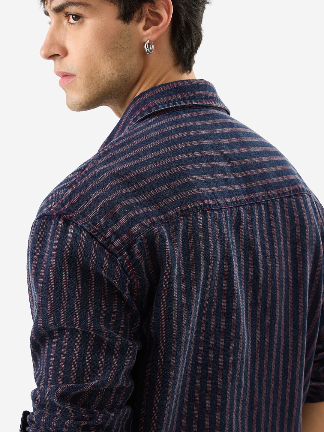 Buy TSS Originals: Indigo Stripes Men Relaxed Shirts