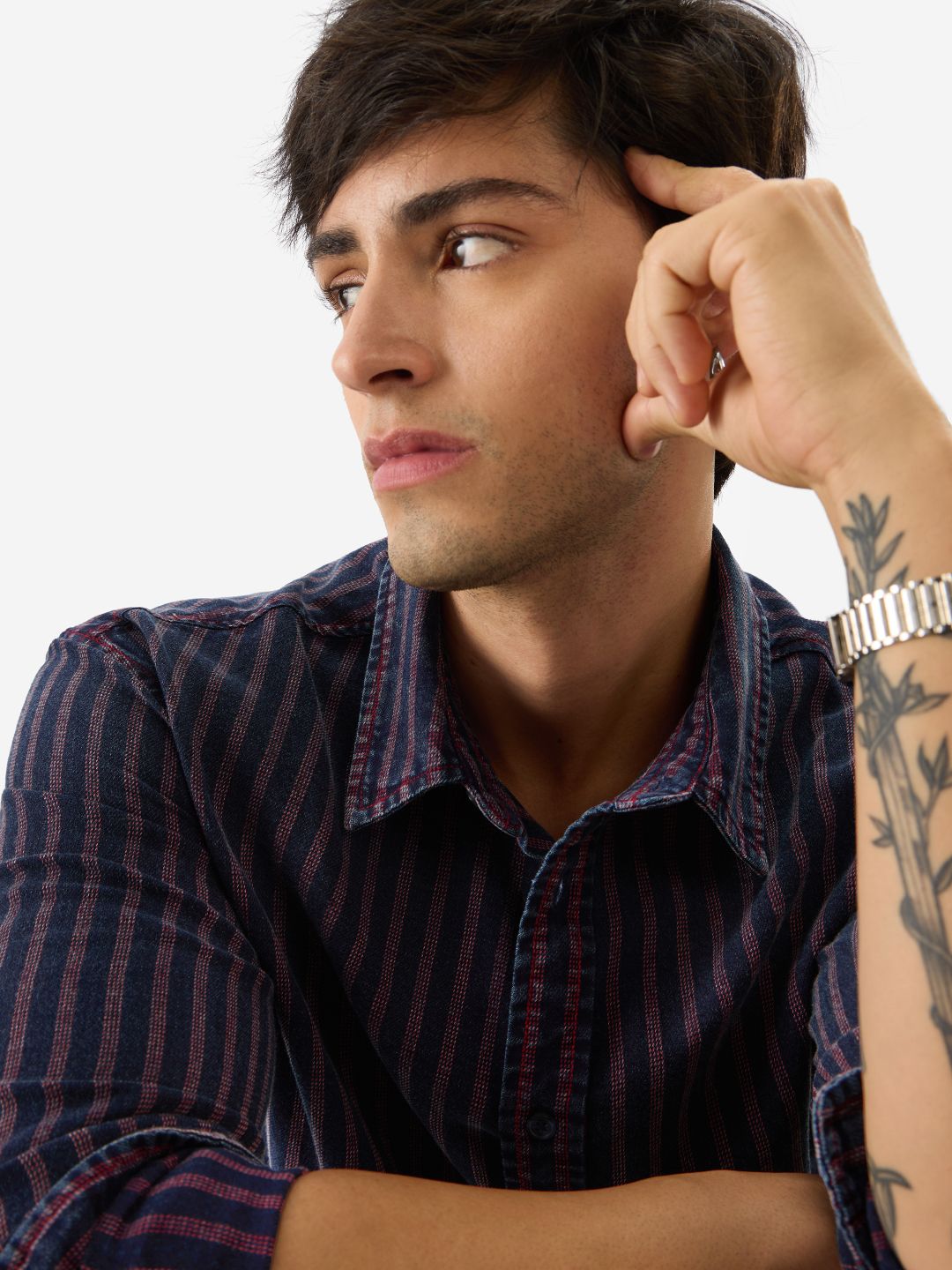 TSS Originals: Indigo Stripes Men Relaxed Shirts online