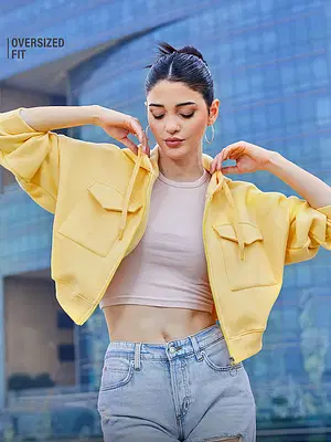 Yellow cropped jacket womens store