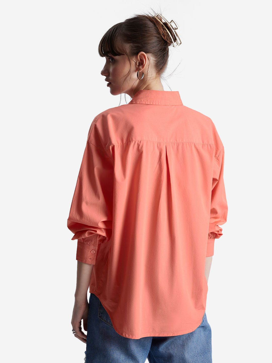 Buy Solids: Fusion Coral Women Boyfriend Shirts