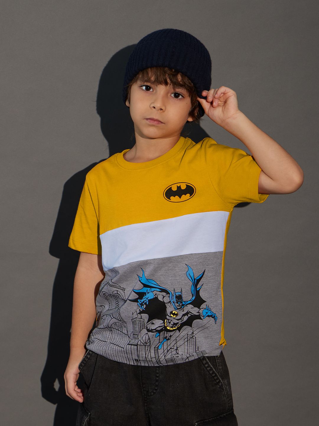 Batman: Cut and Sew Boys Cotton T-Shirts (2-8 Yrs)